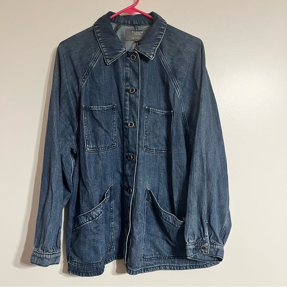 Women’s Torrid Denim Jean Jacket Vintage Look Medium Wash 4 Pocket Fall Size 1 - Picture 1 of 8